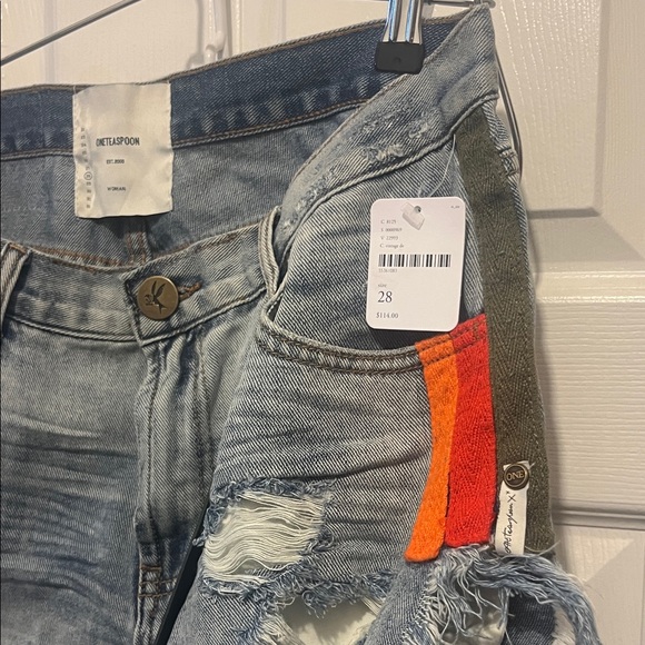 One Teaspoon Light Blue Denim Shorts - Picture 5 of 9